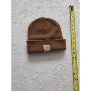 Carhartt Kids Beanie OS Brown Patch Logo Acrylic Foldover Hat